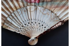 Gallant entertainment with a fan,  fan circa 1730-40