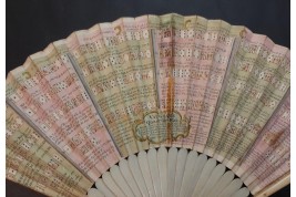 Quadrille fan de Vaughan. Éventail jeu de cartes, vers 1760-70