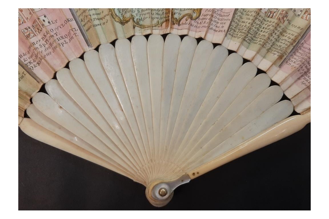 Quadrille fan de Vaughan. Éventail jeu de cartes, vers 1760-70