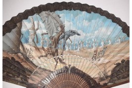 Don Quixote against the windmills  after Gustave Doré, fan late 19th century