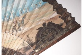 Don Quixote against the windmills  after Gustave Doré, fan late 19th century