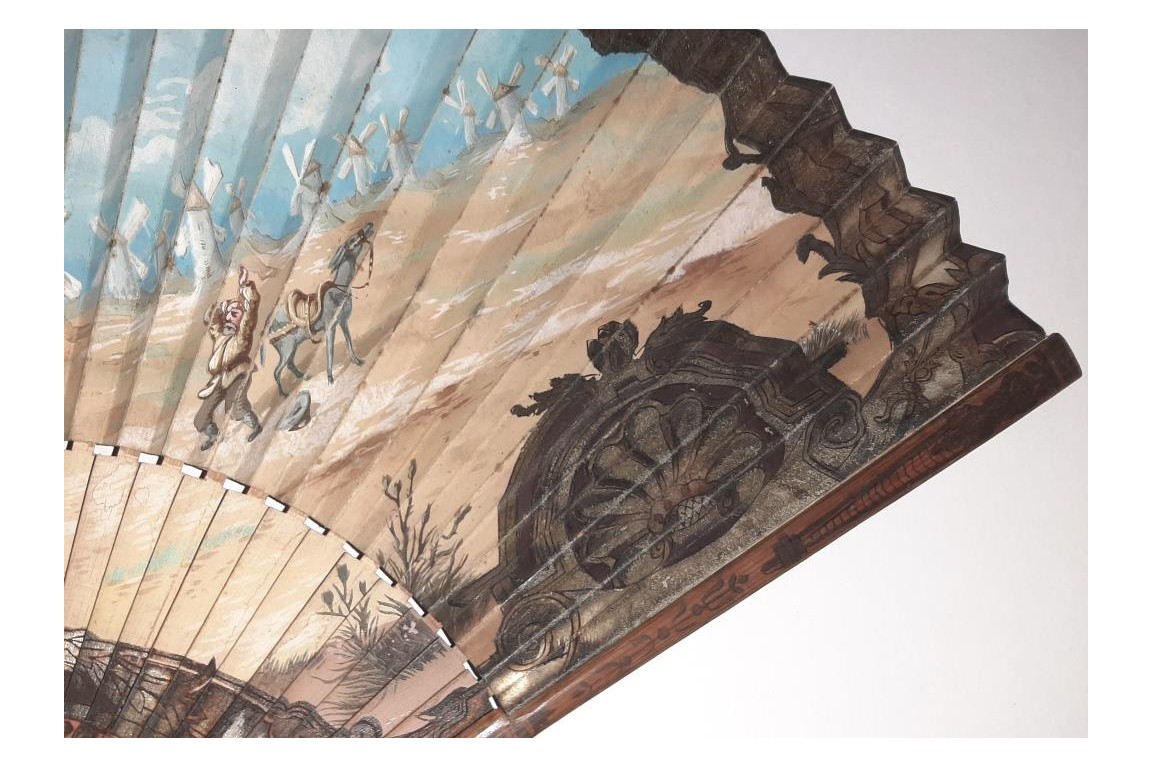 Don Quixote against the windmills  after Gustave Doré, fan late 19th century