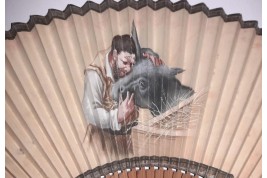 Don Quichotte contre les moulins à vent d'après Gustave Doré, éventail fin XIXème siècle