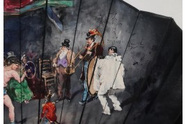 Le spectacle de cirque, éventail vers 1880