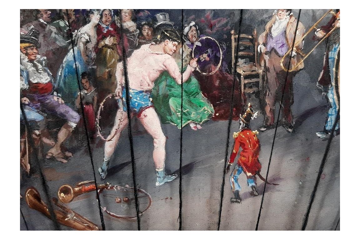 Le spectacle de cirque, éventail vers 1880
