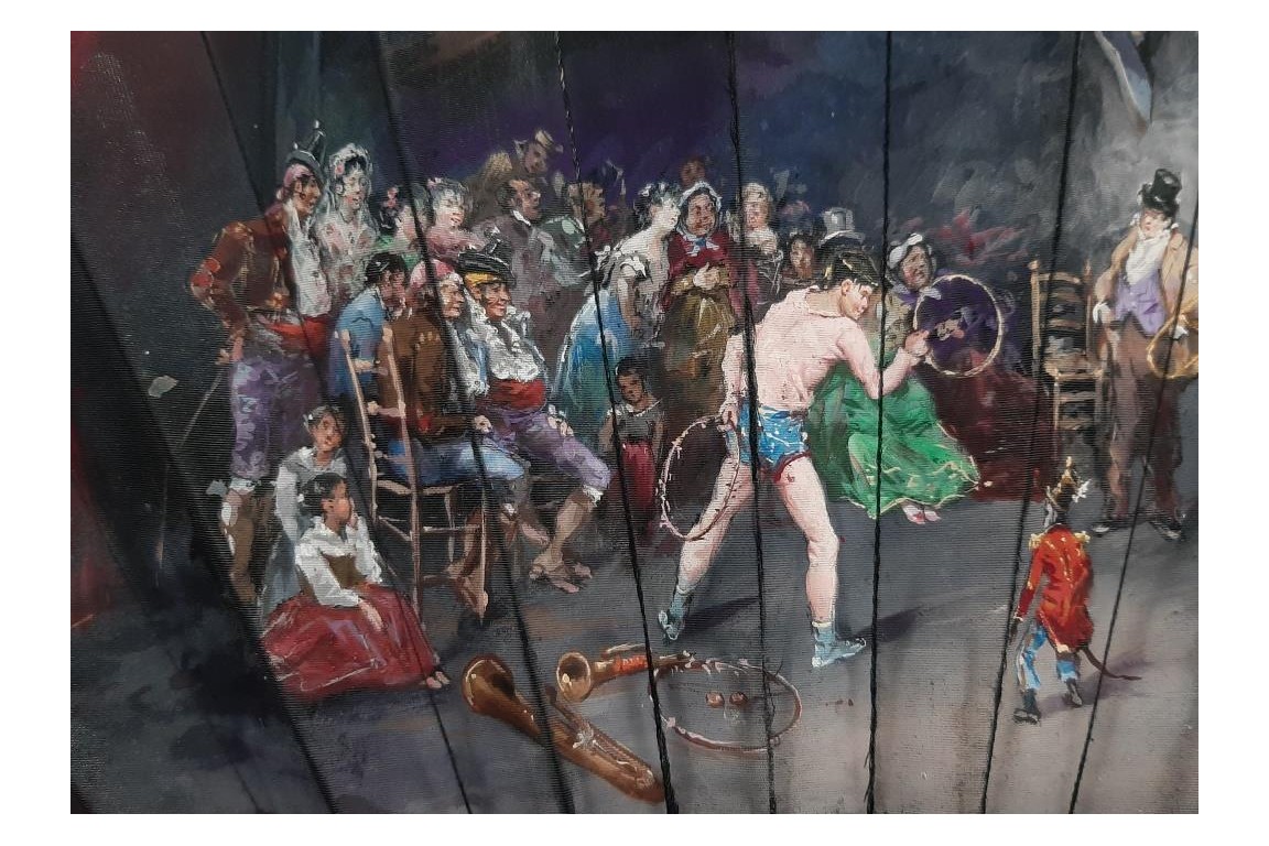 Le spectacle de cirque, éventail vers 1880
