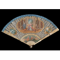 Italian comedians, fan in the taste of Watteau, early 18th century