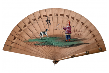 Circus rehearsal, fan circa 1880-1900