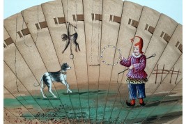 La répétition de cirque, éventail vers 1880-1900