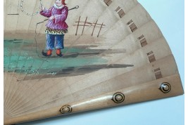 Circus rehearsal, fan circa 1880-1900