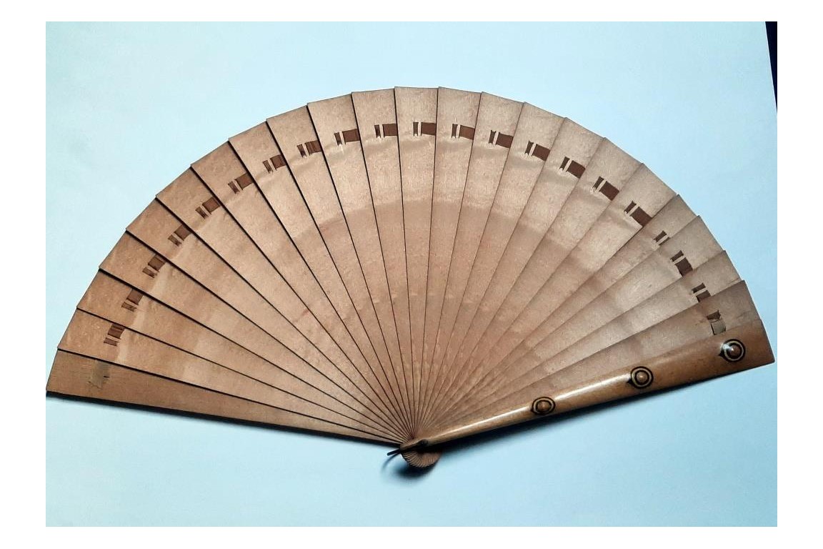 Circus rehearsal, fan circa 1880-1900