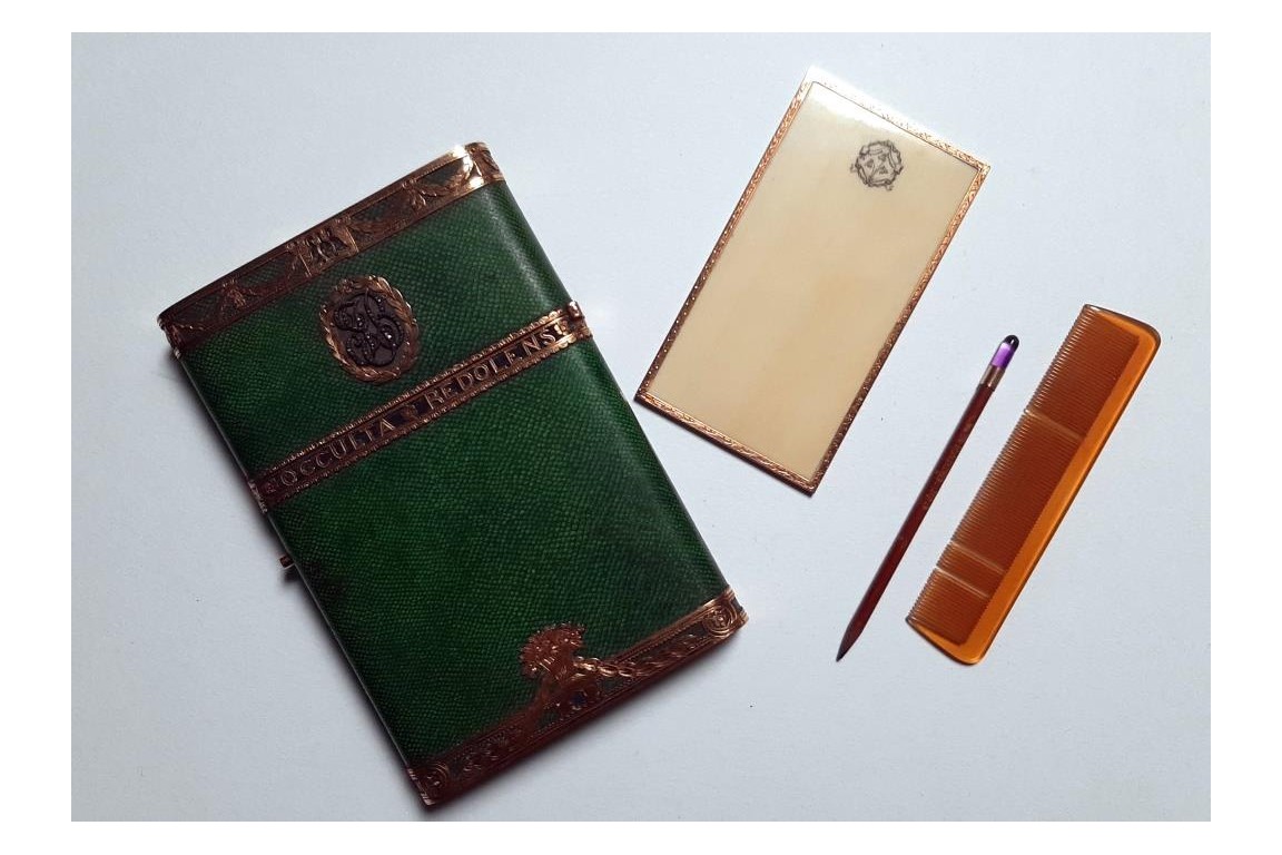 Julia Bartet cardholder and necessaire, late 19th century