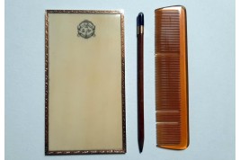 Julia Bartet cardholder and necessaire, late 19th century