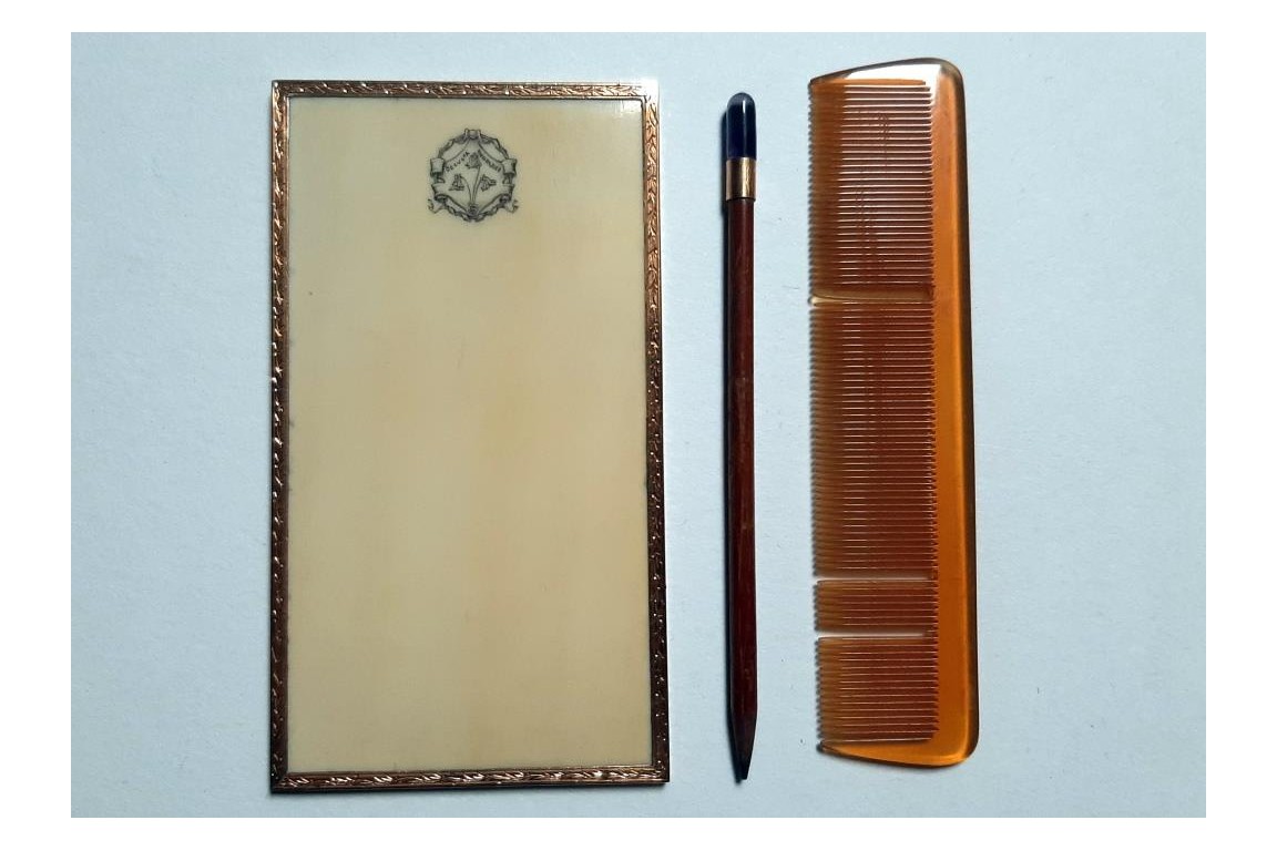 Julia Bartet cardholder and necessaire, late 19th century