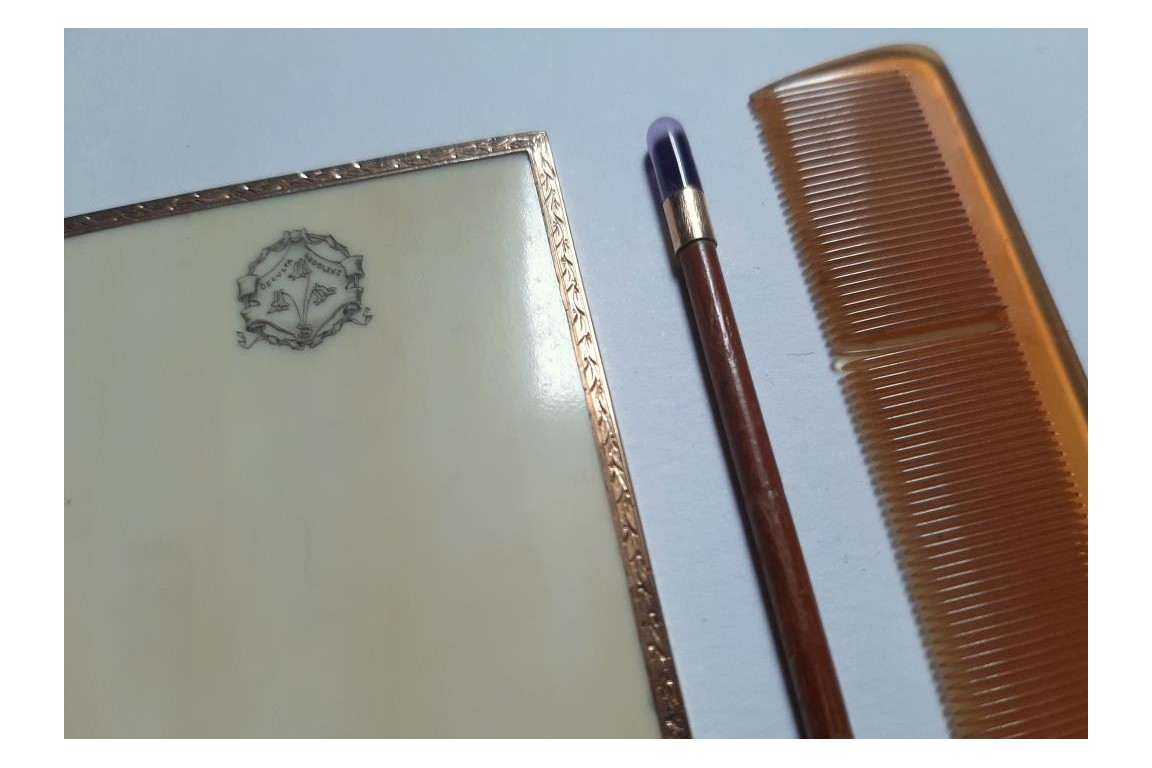 Julia Bartet cardholder and necessaire, late 19th century