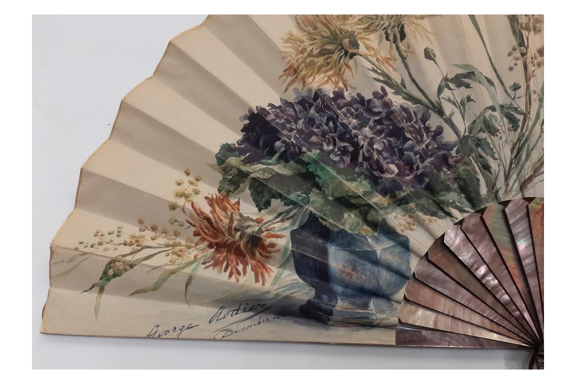 Flowery Souvenir of December 15, 1884. Fan by George Rodier