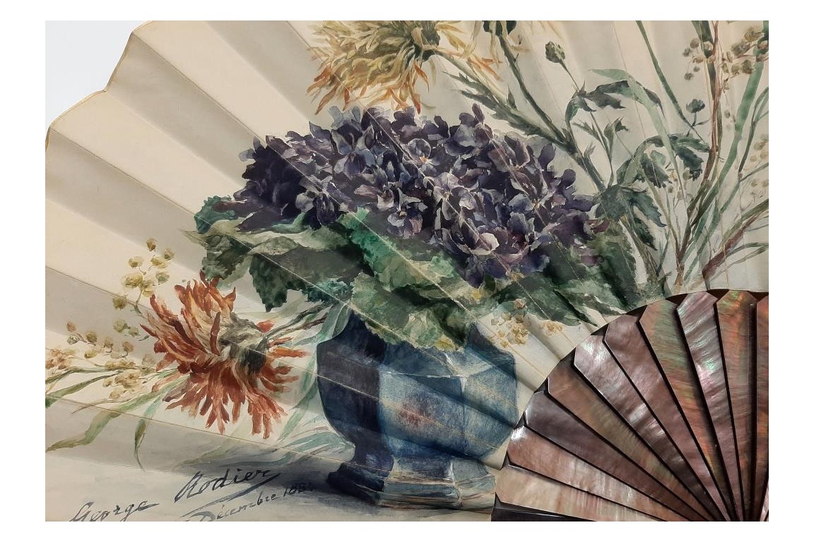 Flowery Souvenir of December 15, 1884. Fan by George Rodier