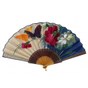 Carnations and butterflies, art deco fan circa 1920-30