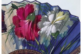 Carnations and butterflies, art deco fan circa 1920-30