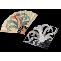 Roosters by Thomasse and Duvelleroy,  fans circa 1910