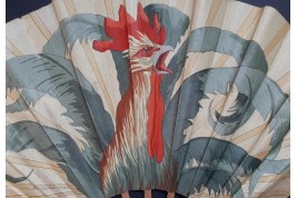 Roosters by Thomasse and Duvelleroy,  fans circa 1910