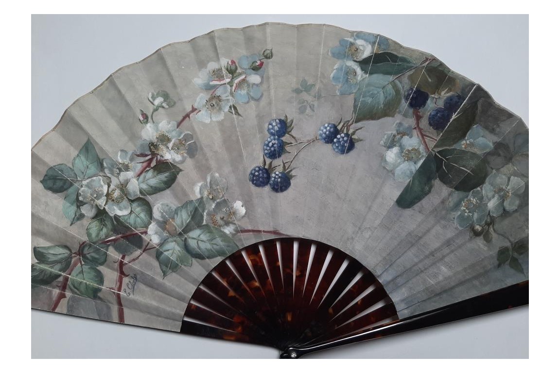 The blackberries, fan by Cholet circa 1880-90