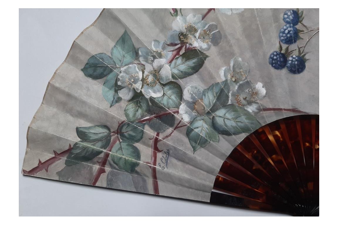 The blackberries, fan by Cholet circa 1880-90