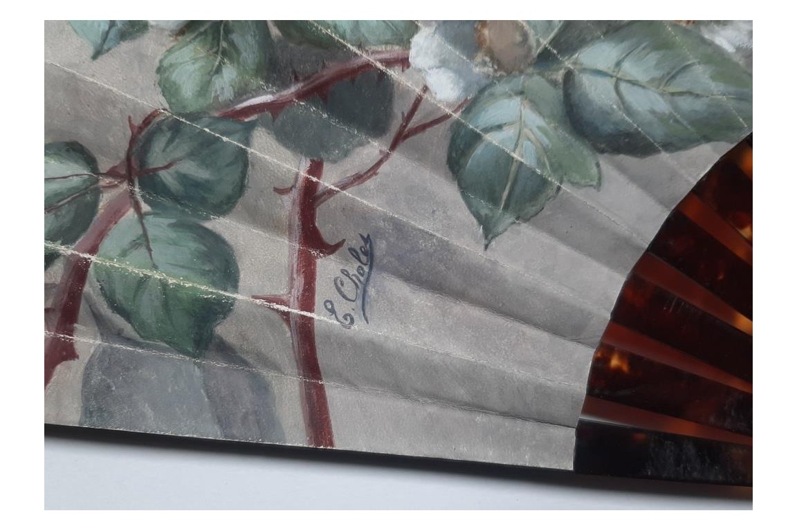 The blackberries, fan by Cholet circa 1880-90