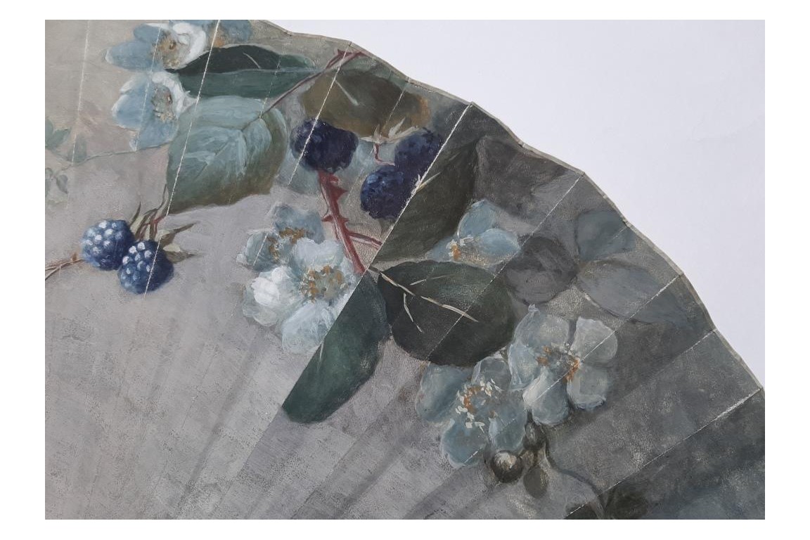 The blackberries, fan by Cholet circa 1880-90