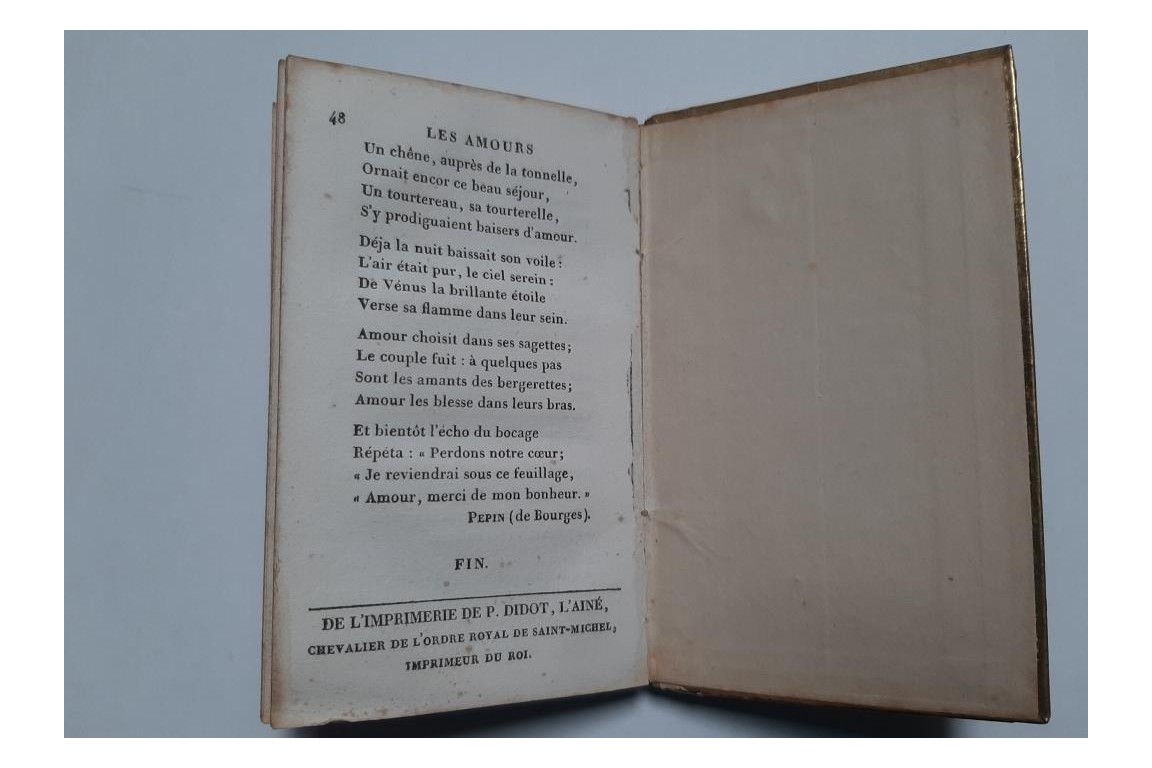 Les fleurs des Amours, petit livre de poésie vers 1825-30