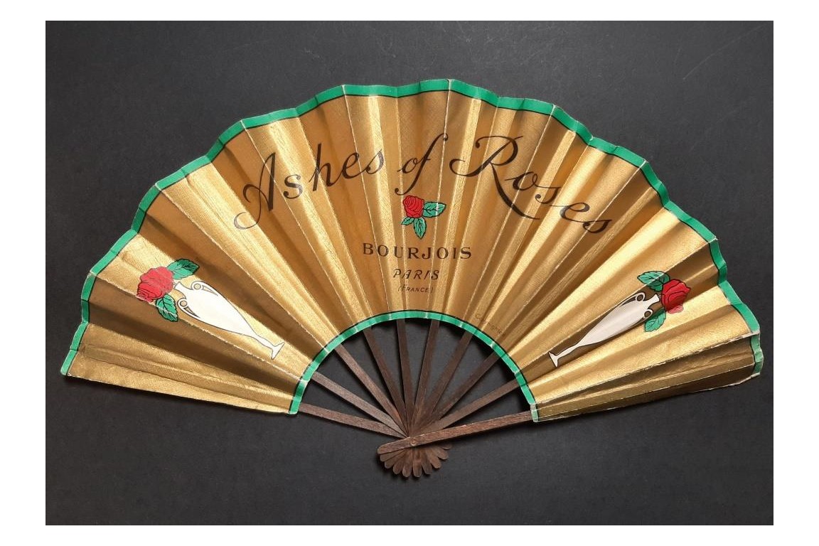 Bourjois, Ashes of Roses, advertising fan, circa 1923