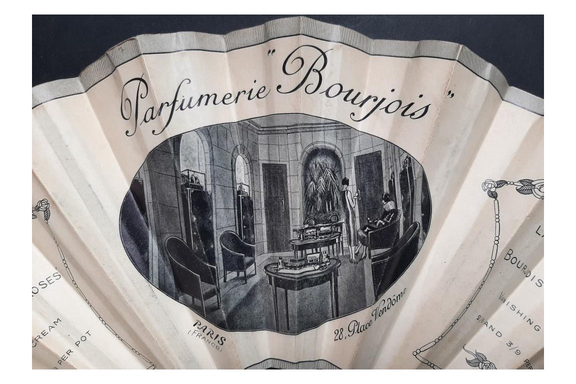 Bourjois, Ashes of Roses, advertising fan, circa 1923