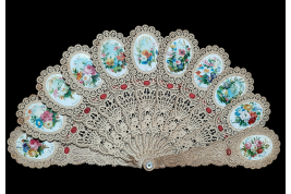 Flowered prayers, canivet fan circa 1900