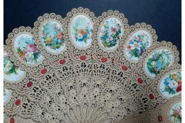 Flowered prayers, canivet fan circa 1900