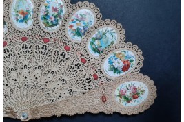 Flowered prayers, canivet fan circa 1900