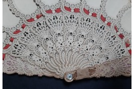 Prières fleuries, éventail en canivet vers 1900