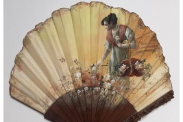 Flower picking, Colomina fan, Spain circa 1900-1920