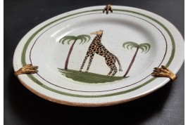 Zarafa, the giraffe. Plate, Nevers factory, circa 1827