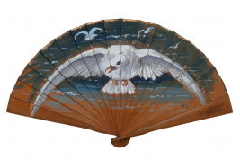 The seagull,  fan by Lucot for Buissot, circa 1900-1910