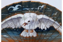 The seagull,  fan by Lucot for Buissot, circa 1900-1910