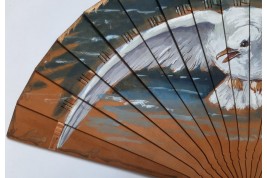 The seagull,  fan by Lucot for Buissot, circa 1900-1910