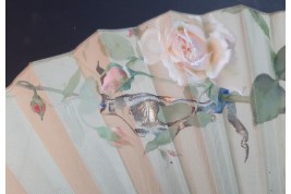 Les roses de Venise, éventail de Leroy, fin XIXème siècle