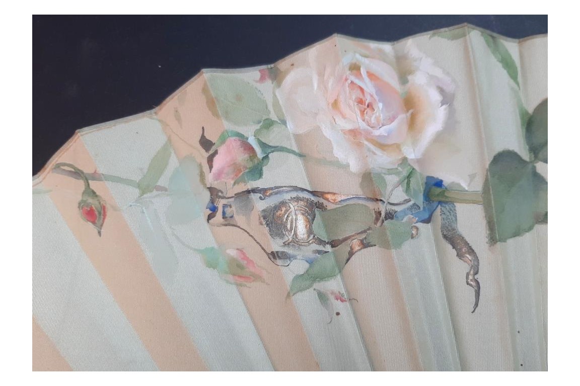 Les roses de Venise, éventail de Leroy, fin XIXème siècle