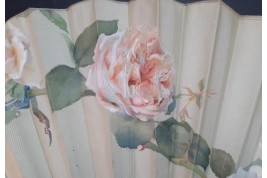 Les roses de Venise, éventail de Leroy, fin XIXème siècle