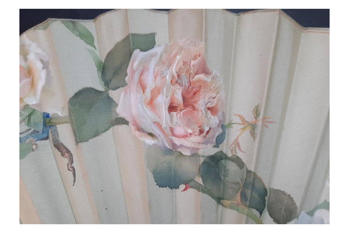 Les roses de Venise, éventail de Leroy, fin XIXème siècle