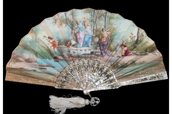 Diana's dogs, fan circa 1875