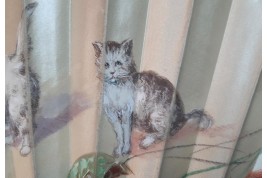 Les quatre chatons, éventail fin XIXème siècle