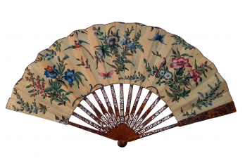 Chinoiseries and flowers,  fan circa 1760-70