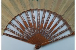 Chinoiseries and flowers,  fan circa 1760-70