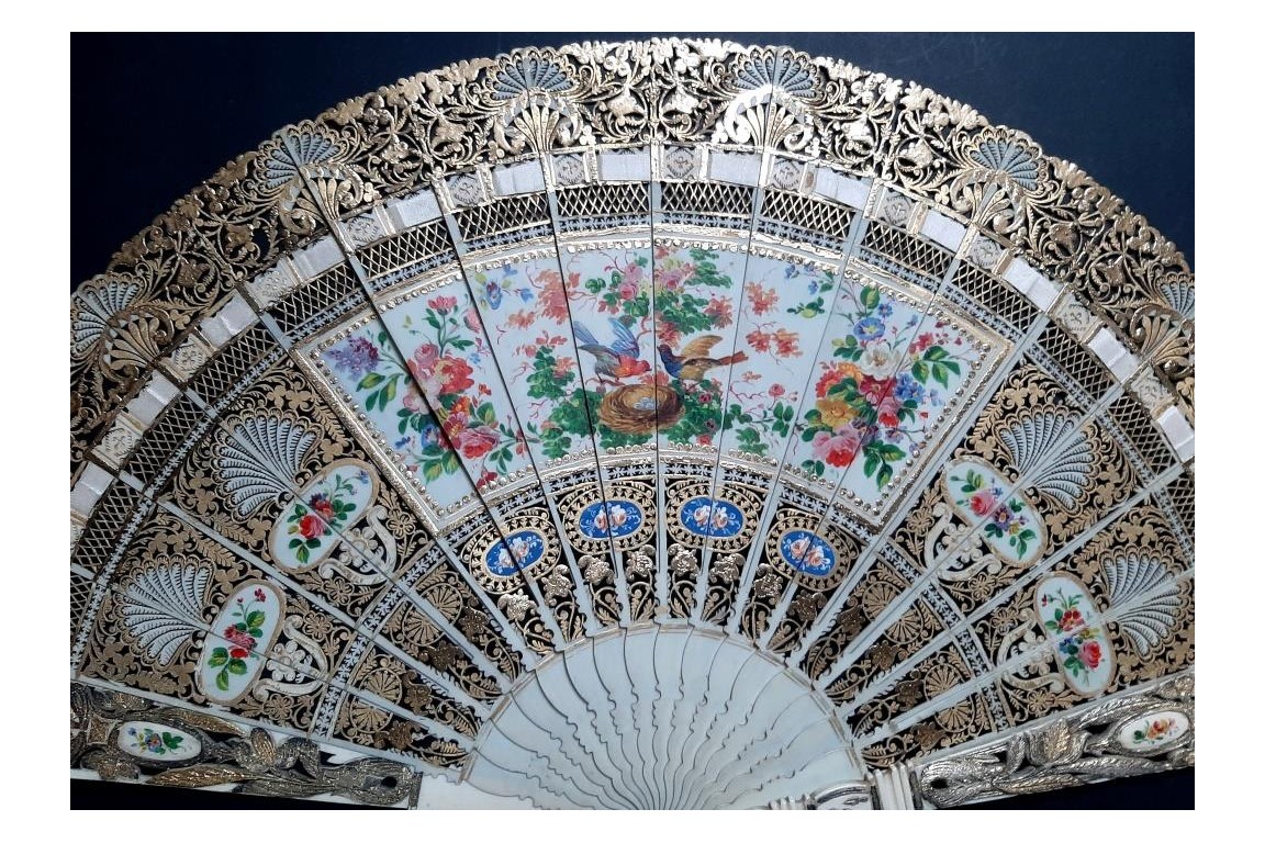 Le nid, éventail vers 1840